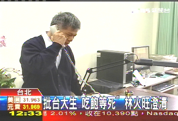 批台大生「吃飽等死」　林火旺澄清