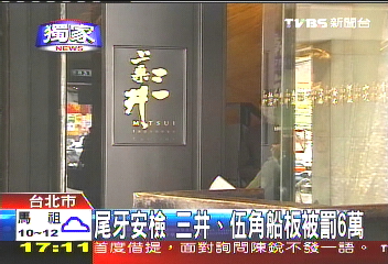 〈獨家〉尾牙安檢　三井、伍角船板被罰6萬