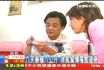 8天暴瘦8公斤 徐風驚傳罹食道癌