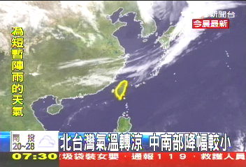 鋒面輕掃台灣 氣溫略降沙塵發威