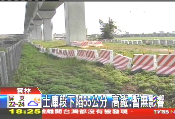 土庫段下陷55公分　高鐵：暫無影響