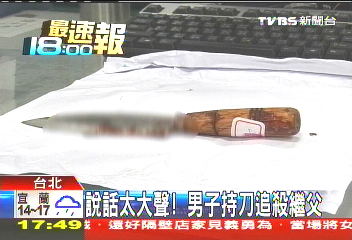 說話太大聲！　男子持刀追殺繼父