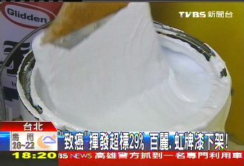 有機揮發物超標29% 百麗、虹牌油漆下架