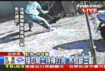 騎士打狗!棍斷三截 狗腦震盪
