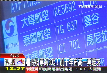 暑假機票飆30% 創10年新高一票難求