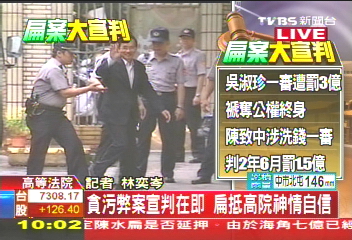 〈快訊〉貪污弊案宣判在即 扁抵高院神情自信