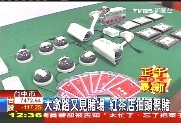 大墩路又見賭場　紅茶店抽頭聚賭