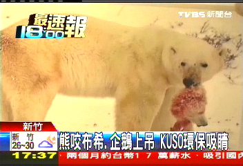 熊咬布希、企鵝上吊　KUSO環保吸睛