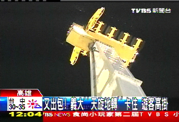 又出包！義大「天旋地轉」卡住　遊客高掛