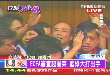 ECFA/〈快訊〉ECFA審查起衝突! 藍綠大打出手