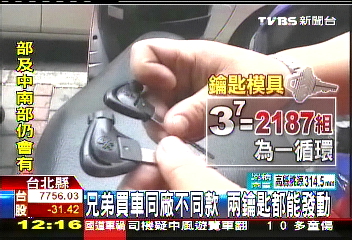 湊巧！兄弟各自買車　2輛車同款鎖