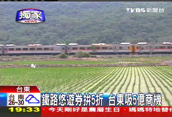 〈獨家〉鐵路悠遊券拚5折　台東吸5億商機