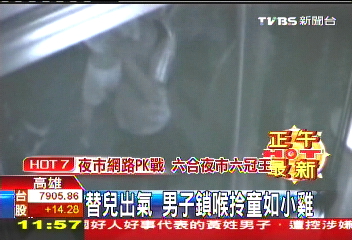 替兒出氣　男子鎖喉拎童如小雞