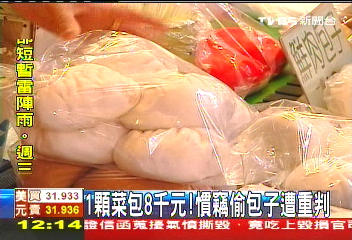 1顆菜包8千元 慣竊偷包子遭重判