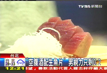 「空腹酒配生魚片」　男視力只剩0.2