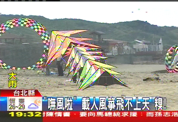 「嘸風啦」載人風箏飛不上天　糗！