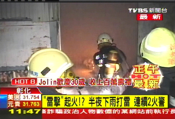 「雷擊」起火?大雨打雷 連續2火警