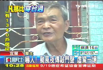 嚇人！颱風夜傳敲門聲　虛驚一場