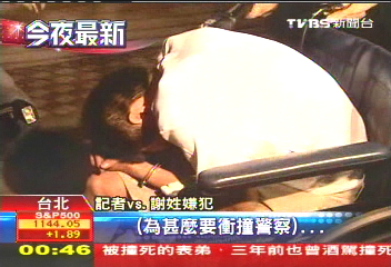 毒蟲衝撞警車 謝嫌左右腿中彈