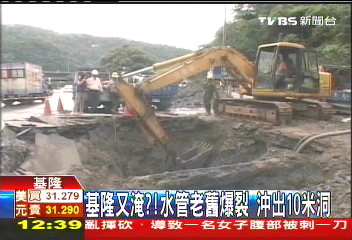 基隆又淹？水管老舊爆裂　沖出10米洞