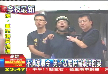 不滿家暴令　男子法庭持扁鑽挾前妻