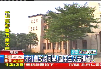 才打傷放炮同學! 國中生又丟磚砸人
