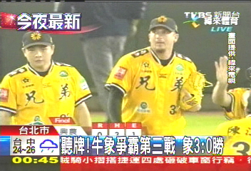 中華職棒／聽牌！牛象爭霸第三戰　象3：0勝