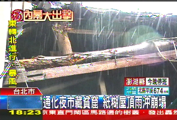 〈獨家〉通化夜市藏貧窟　紙糊屋頂雨沖崩塌