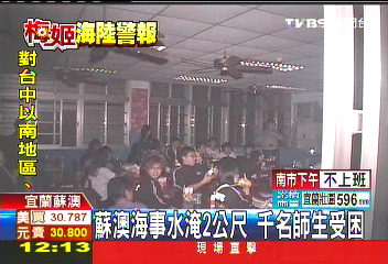 梅姬颱風／蘇澳海事水淹2公尺　千名師生受困