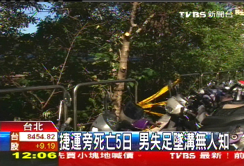 捷運旁死亡5日　男失足墜溝無人知