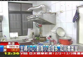 主婦小心!廚房小油煙多 如同毒氣室