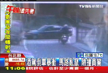 酒駕倒車暴衝!馬路亂竄 險撞員警