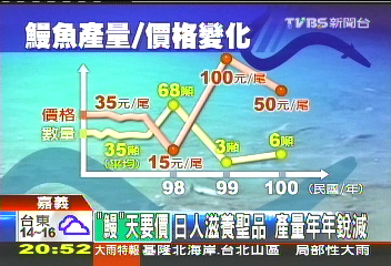 鰻苗銳減成鰻價漲　鰻魚飯受牽連