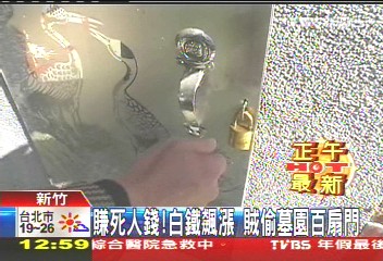賺死人錢!白鐵飆漲 賊偷墓園百扇門