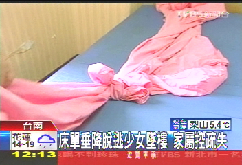 床單垂降脫逃少女墜樓　家屬控疏失