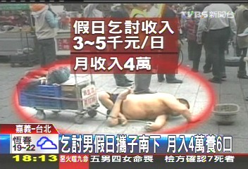 〈獨家〉乞討男假日攜子南下　月入4萬養6口