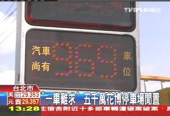 「一車難求」 5千萬花博停車場閒置