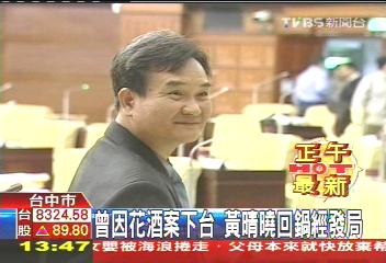 曾因花酒案下台 黃晴曉回鍋經發局