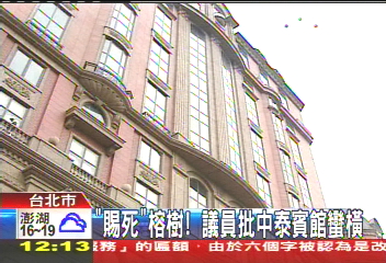 「賜死」榕樹! 議員批中泰賓館蠻橫