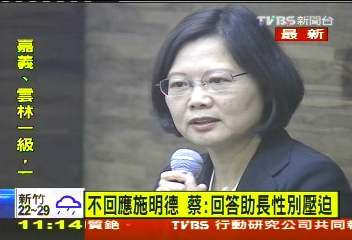 施質疑性向　蔡：回答助長性別壓迫