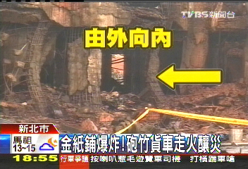 金紙鋪爆炸! 砲竹貨車走火釀災