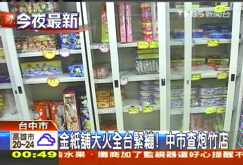 金紙舖大火全台緊繃！　中市查炮竹店