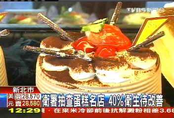 衛署抽查蛋糕名店　40%衛生待改善
