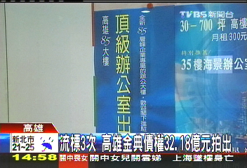 流標3次 高雄金典債權32.18億元拍出