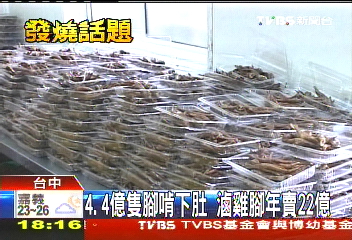 22億元商「雞」 台灣人年吃4億支雞腳