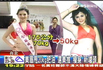 美眉甩20kg肥油 選美推「瘦身」新噱頭