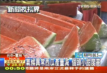 氣候異常西瓜產量減　個頭小甜度高