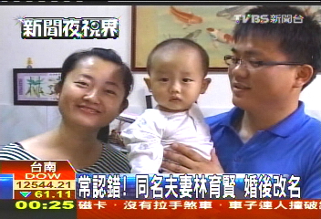 常認錯!同名夫妻林育賢 婚後改名