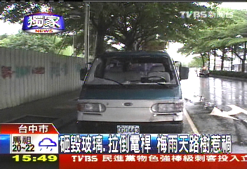 〈獨家〉砸毀玻璃、拉倒電桿 梅雨天路樹惹禍