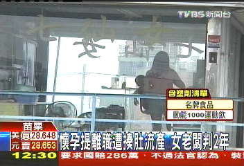 懷孕提離職反遭揍肚流產 女老闆判2年
